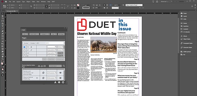 ePublishing's Duet an Adobe InDesign plugin