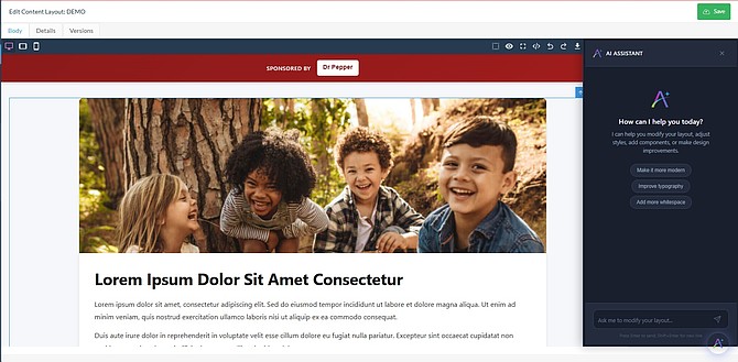 ePublishing AI Design Studio now available as part of the Continuum DXP